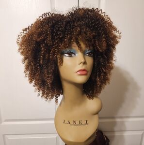 Short Curly Afro Wig With Bangs